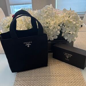 Prada GWP Black Midsize Tote Bag with Velcro closure new in box